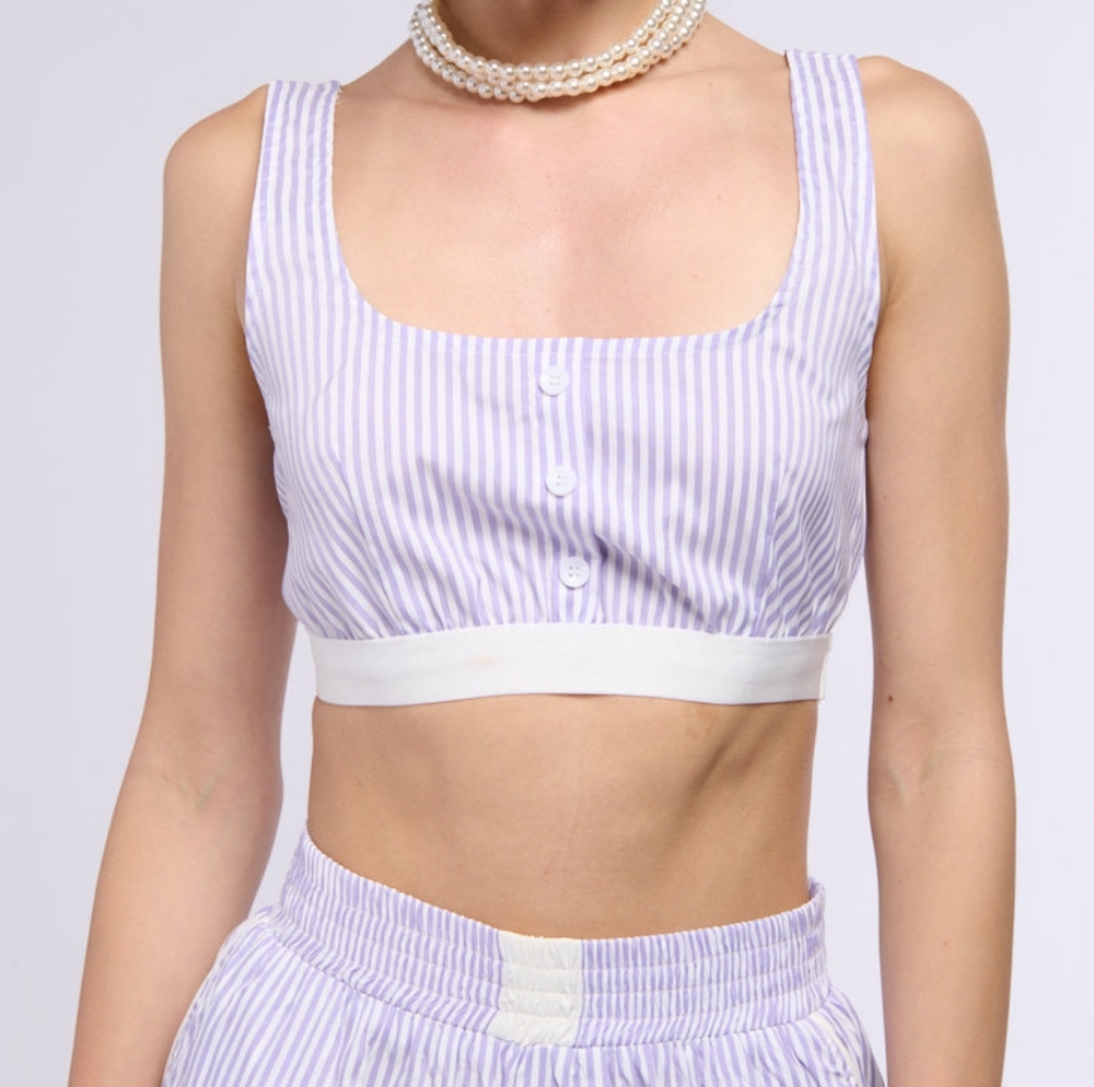 ROWAN POPLIN STRIPE BRALETTE sz.S